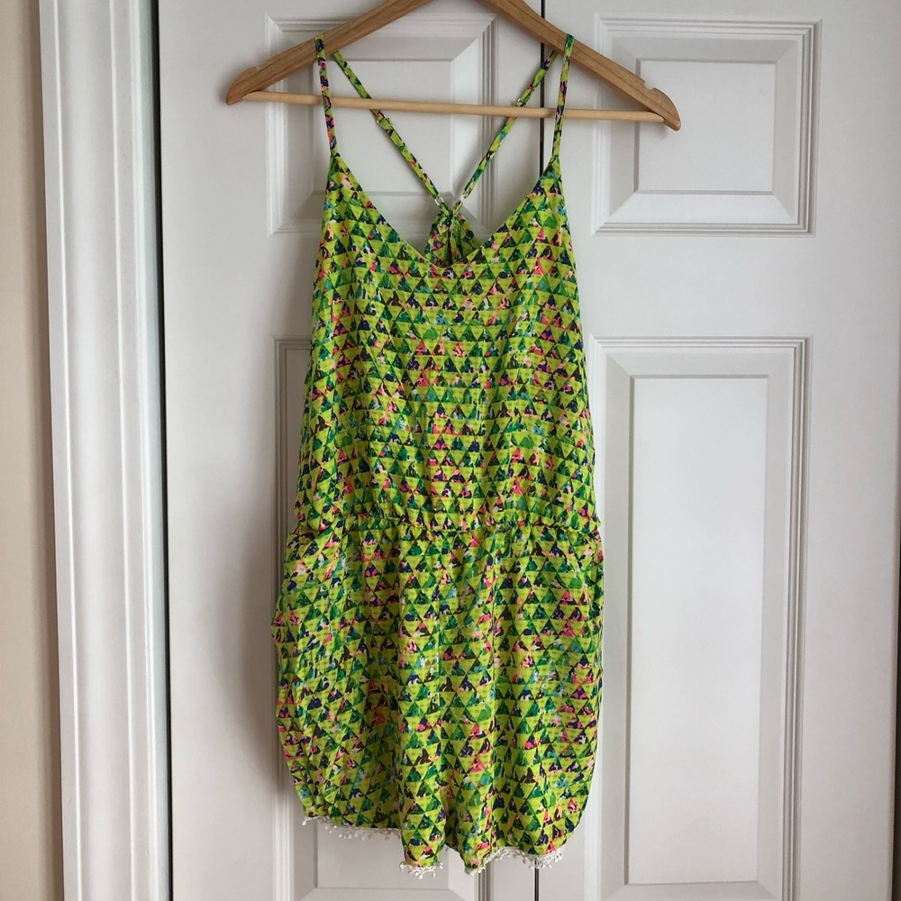 NWOT XTAREN neon green romper